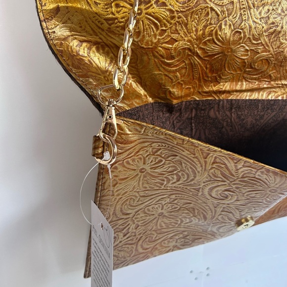 Elegant Brown and Gold Clutch / Hand-tooled / Cowhide 🐄 (B) - Picture 6 of 9